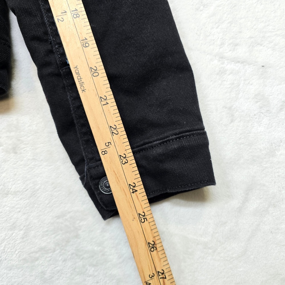 Levi Denim Sherpa Trucker‎ Jacket Women Large Black Jeans - Picture 11 of 15